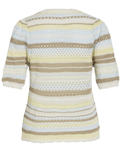 Vila - VIMina O-Neck Stripe Strik - Pastel Yellow